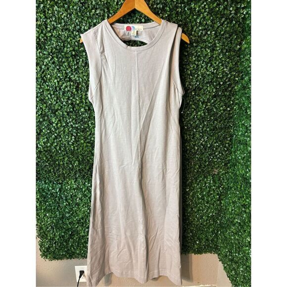 FREE PEOPLE FP BEACH Simone Maxi Exposed Back Dress Size Small NWT Gray - Picture 2 of 5